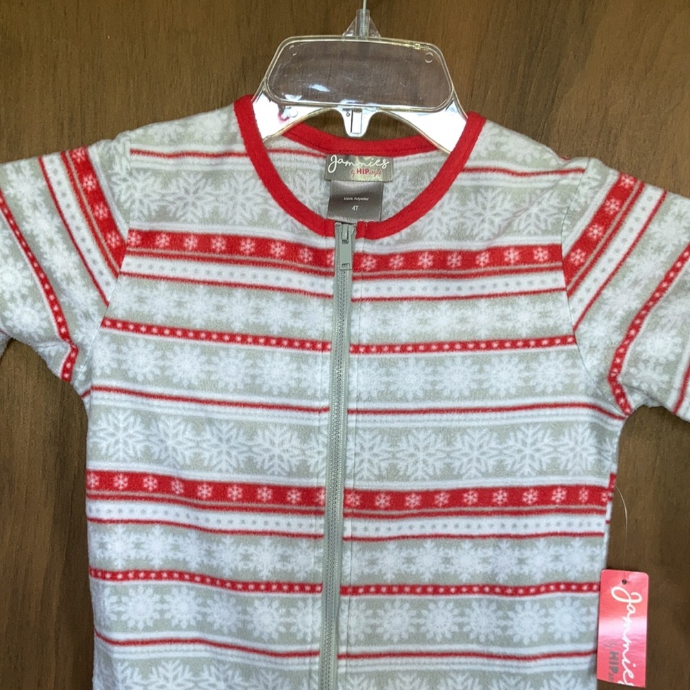 Unisex Snowflake fairisle footless fleece onesie PJ 4T - Picture 4 of 16